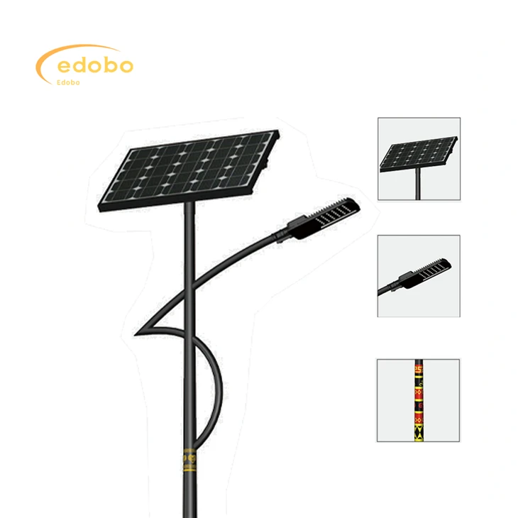 Zewnętrzna lampa uliczna z dzieloną energią słoneczną o mocy 80 w / 100 w / 120 w