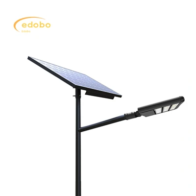 Lampa słoneczna Zasilana energią słoneczną latarnia uliczna z czarnym panelem z baterią litową